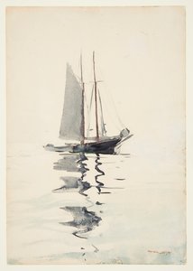 To-mastet skonnert med Dory af Winslow Homer