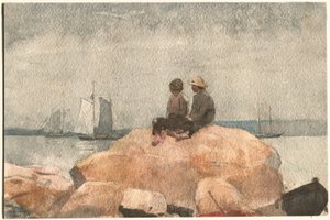 To drenge ser på skonnerter af Winslow Homer