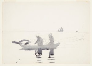 To figurer i en robåd af Winslow Homer