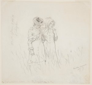 To piger på en mark af Winslow Homer