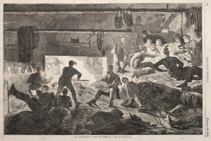 Winter Quarters in Camp - The Inside of a Hut, 1863. af Winslow Homer