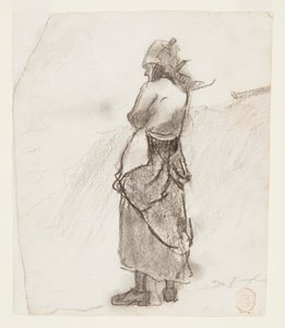 Kvinde ser ud til havet, Cullercoats, England af Winslow Homer