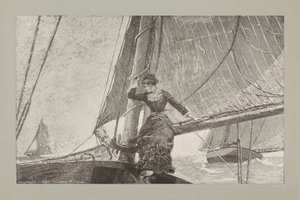Pige på sejlbåd af Winslow Homer