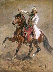 General Tadeusz Kosciuszko (1746-1817) til hest, skitse til 