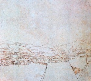 Udsigt over Urfahr, c1510-1553 af Wolf Huber