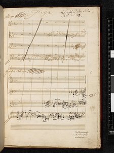 Adagio og fuga i c-mol, K. 546, Add. 28996 f.3r af Wolfgang Amadeus Mozart