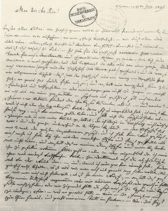 Håndskrevet brev til faderen. Wien den 13. juni 1781 af Wolfgang Amadeus Mozart
