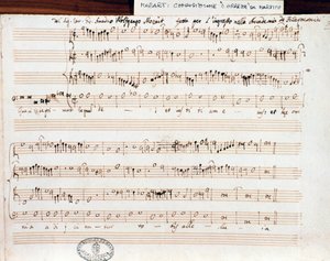 Nodeside af Querite primum regnum Dei af Mozart for at opnå titlen Accademico filarmonico (1770) af Wolfgang Amadeus Mozart