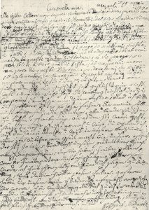 Wolfgang Amadeus Mozart (1756-1791) østrigsk komponist. Håndskrevet brev til sin søster Nannerl. Napoli 19. marts 1770 af Wolfgang Amadeus Mozart