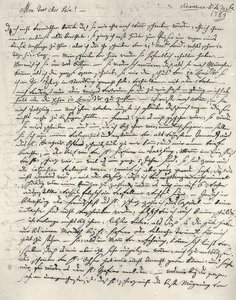 Wolfgang Amadeus Mozart (1756-1791) østrigsk komponist. Håndskrevet brev til faderen. Wien 6. december 1783