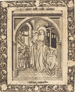 Madonnaen og barnet med abbeden Ludwig von Churchwalden af Wolfgang The Goldsmith after Master E.S.