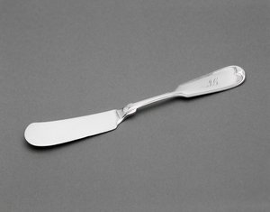 smørkniv, ca. 1845-1864 (sølv) af Wood and Hughes