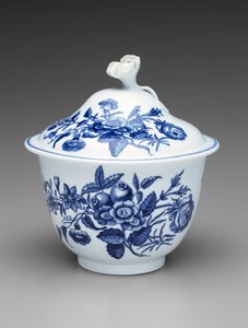 Overdækket sukkerskål, ca. 1760-1780 (blødt-pasta porcelæn) af Worcester Porcelain Manufactory