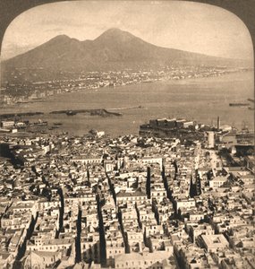 Napoli, bugten og Vesuv, Italien, 1897.