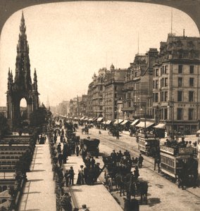 Princes Street, Edinburgh, 1896. af Works and Sun Sculpture Studios