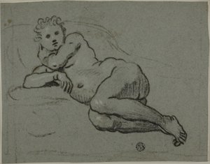 Liggende nøgen af Workshop of Domenico Tintoretto