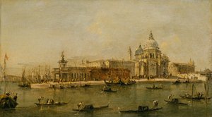 Venedig: Dogana og Santa Maria della Salute. af Workshop of Francesco Guardi