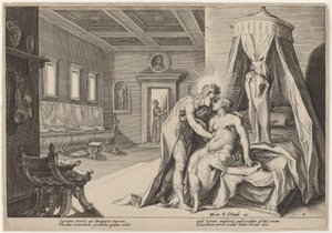 Apollo misbruger Leucothoe af Workshop of Hendrick Goltzius, after Hendrick Goltzius