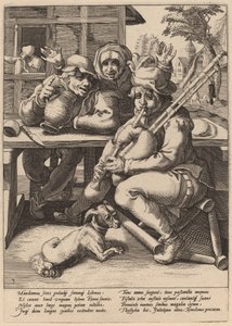 Sækkepiben skal fyldes af Workshop of Hendrick Goltzius, after Karel van Mander I