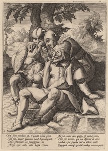 Fjolsernes visdom af Workshop of Hendrick Goltzius, after Karel van Mander I