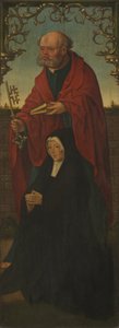 Sankt Peter og en giver (recto); Sankt Thomas (verso) af Workshop of Jacob Cornelisz. van Oostsanen