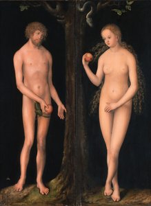 Tysk: Adam und Eva Adam og Eva af workshop of Lucas Cranach the Elder