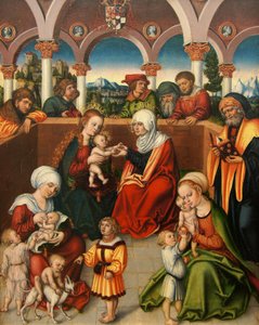 Tysk: Heilige Sippe Det hellige slægtskab af workshop of Lucas Cranach the Elder