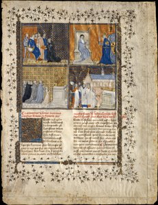Blad fra et manuskript af Valerius Maximus, ca. 1380-90. af Workshop of Pierre Remiet