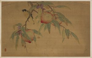 Fugl, frugt og blomster, Qing-dynastiet, 1741.