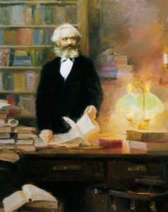 Karl Marx i sit studie af Wun Zhang