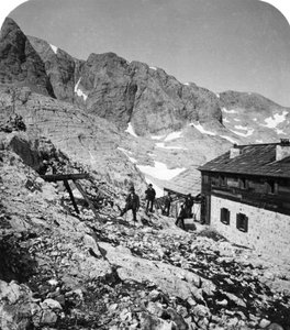 Simony Hut, Salzkammergut, Østrig, omkring 1900-tallet. af Wurthle and Sons