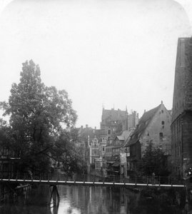 Pegnitz-floden, Nürnberg, Tyskland, omkring 1900-tallet.