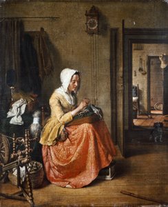 The Lace Maker, ca. 1831 (olie på lærred) af Wybrand Hendriks