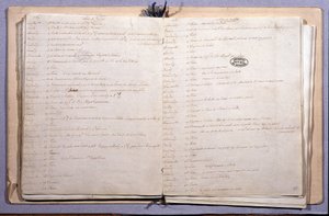 Tidsskrift for Ludvig XVI. Juni og juli måned 1789. Notesbog 17X21 cm. Arkiv Nationales. Paris af XVI Louis