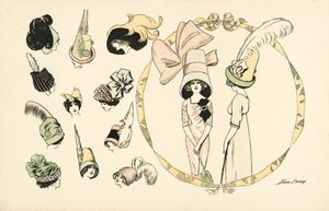 Damehattemode (farve litho) af Xavier Sager