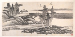 Landscapes of the Twelve Months, ca. 1685 (album med tolv maleriblade; blæk på papir) af Xian Gong