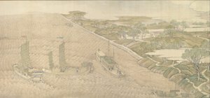 Qianlong Emperors Southern Inspection Tour, Scroll Four: The Confluence of the Huai..., 1770. af Xu Yang