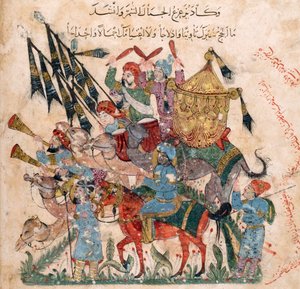 Karavane af pilgrimme i Ramleh fra et manuskript af Maqâmât af al-Harîrî, 1237