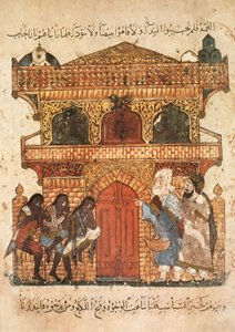 Ms Ar 5847 f.120, Palace of a Lady, fra Maqamat af Al Hariri, c.1240 (gouache på vellum)
