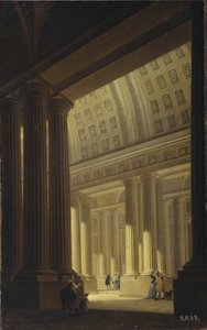 Den indre udsigt over et tempel. En dorisk vestibule, 1781 af Yakov Gerasimovich Farafontyev
