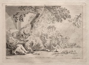 Hellig familie med Putti af Yamaguchi Sekkei