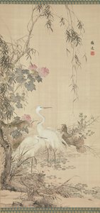 Egrets, Peonies and Willows, begyndelsen af det 19. århundrede.