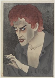 Skuespiller Morita Kanya XIII (1907-75) som Jean Valjean, 1921 (træblok i farver)