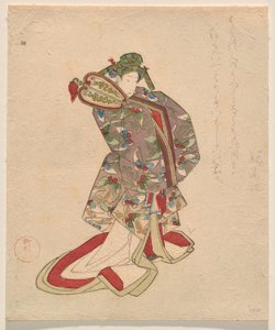 Kvinde i kinesisk kostume med sommerfuglemønster af Yanagawa Shigenobu II