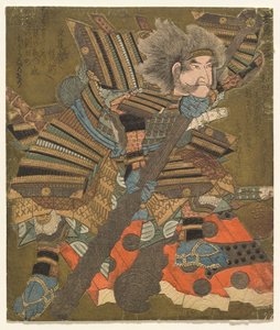 Asahina Storming the Gate (Asahina mon Yaburi), fra serien Three Stormings (Hitatsu Samba) af Yashima Gakutei