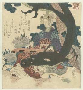 Nummer to: Kinesisk kvinde med drage Niban (titel på objekt) Dragon and Tiger (serietitel) Ryûko (serietitel på objekt) af Yashima Gakutei