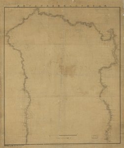 Relief vist med formlinjer. Orienteret med nord mod øverste venstre. Tilgængelig også via Library of Congress-webstedet som et rasterbillede. xg19 2009-09-15 rettet 100 felter 嶺 erstattet i titlen; fordi tegnet 山 (øverst) 令 (nederst) ikke accepteres af Yasuaki Oka