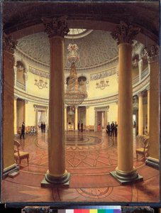 Vinterpaladsets rotunde i Skt. Petersborg - Maleri af Yefim Tukharinov (?), olie på lærred af Yefim Tukharinov
