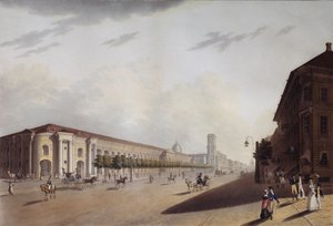 The Great Gostiny Dvor Merchant Yard i St. Petersborg, 1820