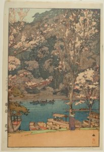 Arashiyama, fra serien "Eight Scenes of Cherry Blossoms" af Yoshida Hiroshi